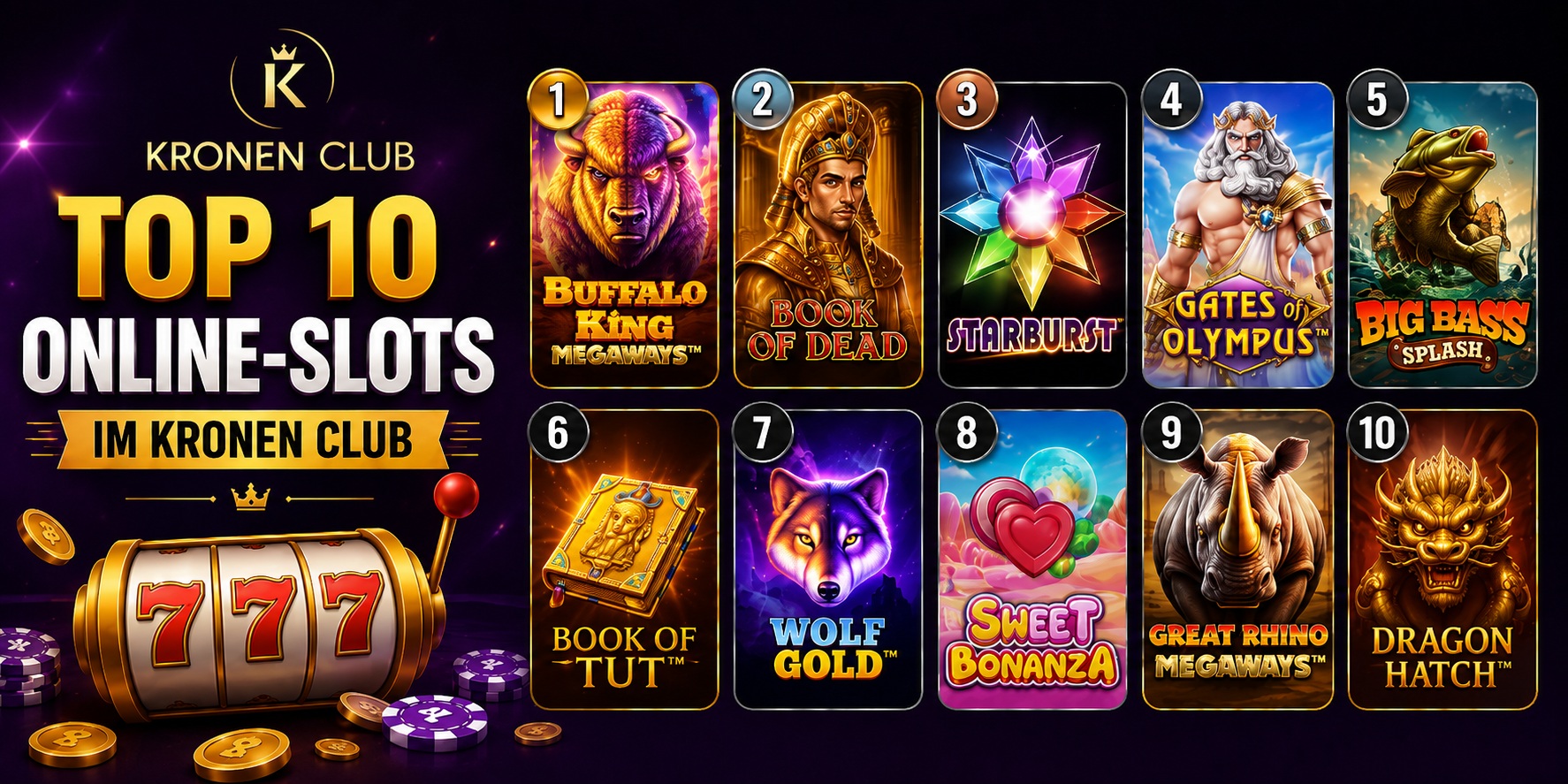 Top 10 Online-Slots im Kronen Club